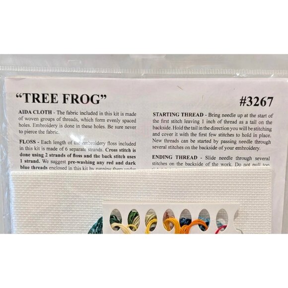 Cross Stitch Kit Design Works TREE FROG Counted #3267HL 12"x12" Sealed USA - Picture 6 of 7